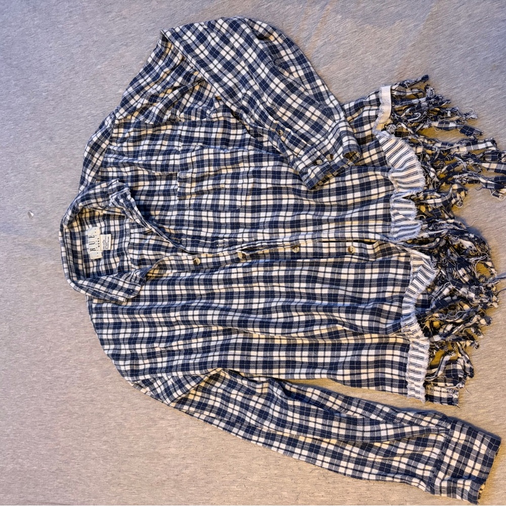 Forever 21 Blue and White Plaid Shirt